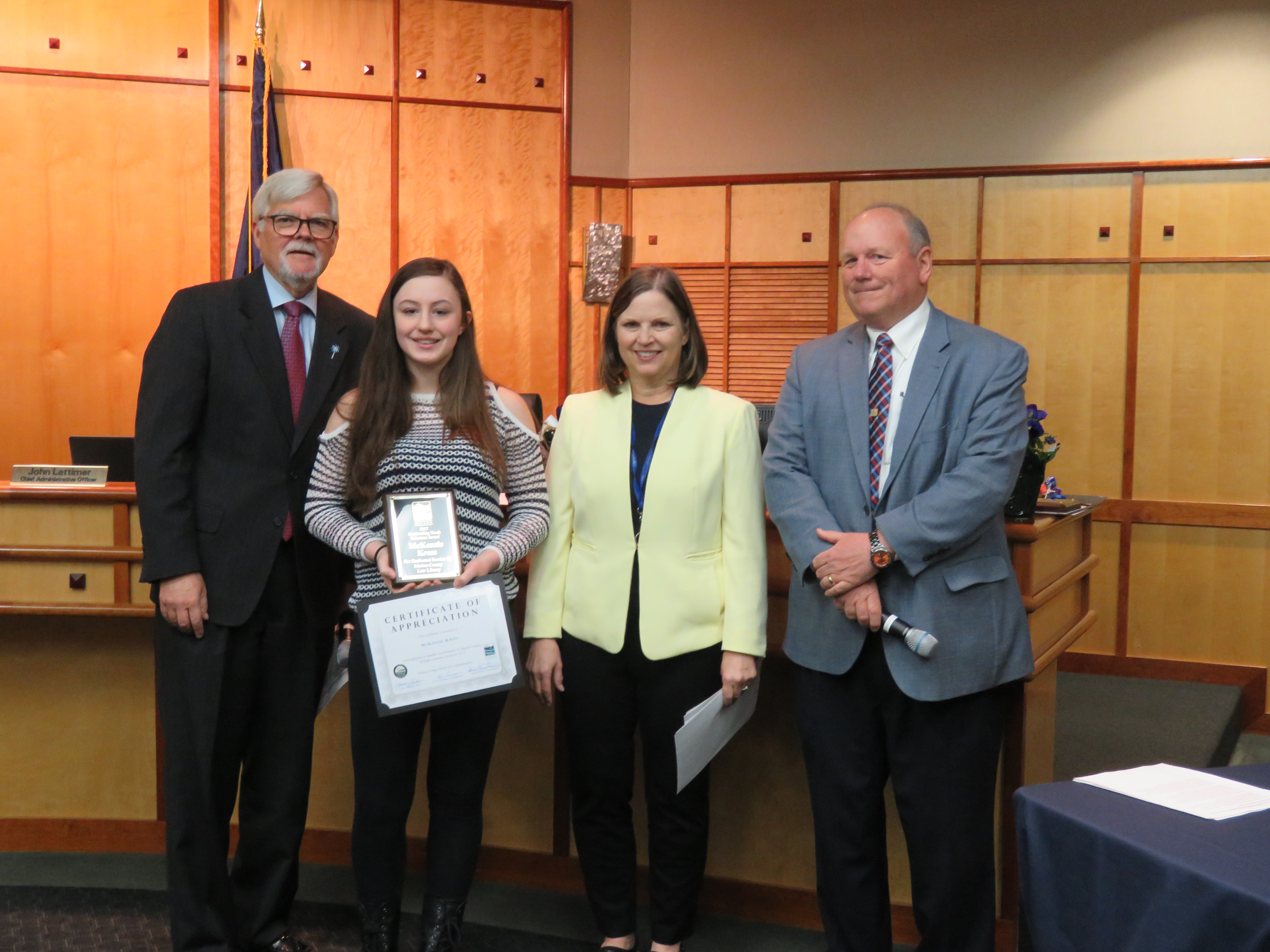 2017 Recipient: McKenzie Kress, Law Library