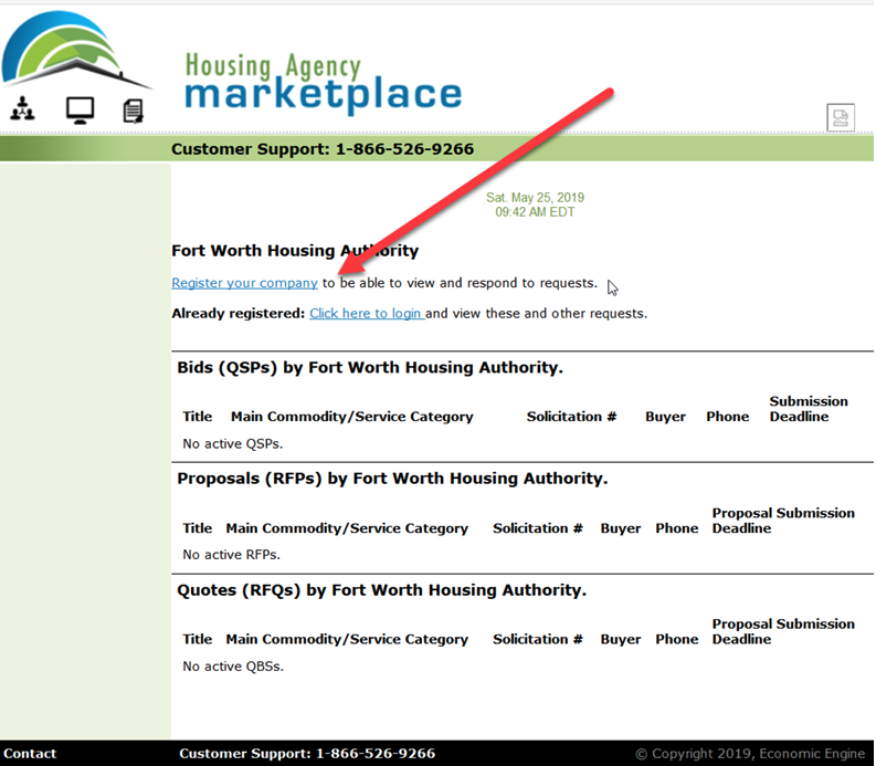 Housing Agency Marketplace registration registration form