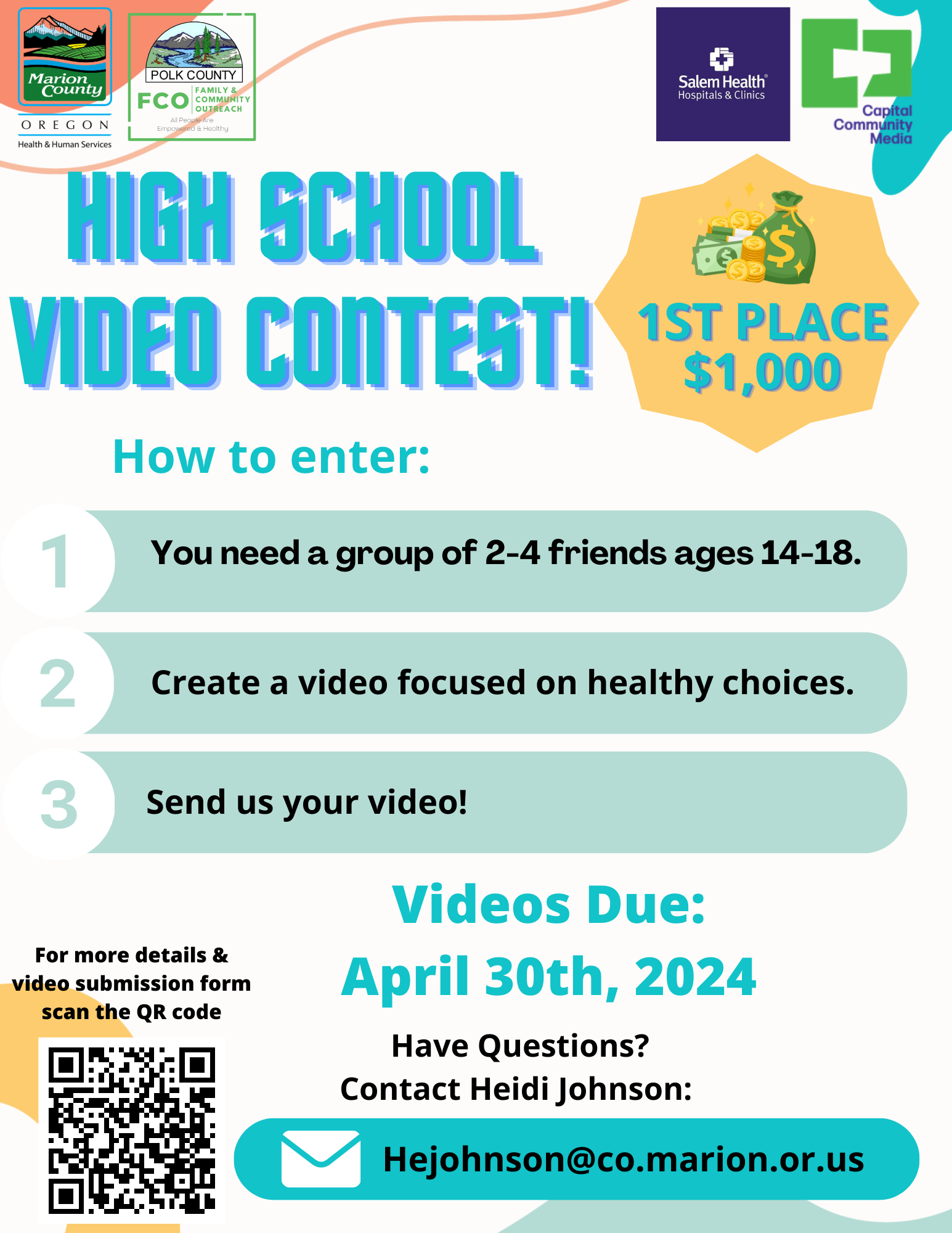 High School Video Contest 2024 Flier