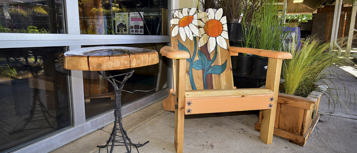 wooden chair and small table