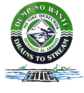 Dump No Waste Drains to Stream - No Tire Desechos Desague Al Arroyo