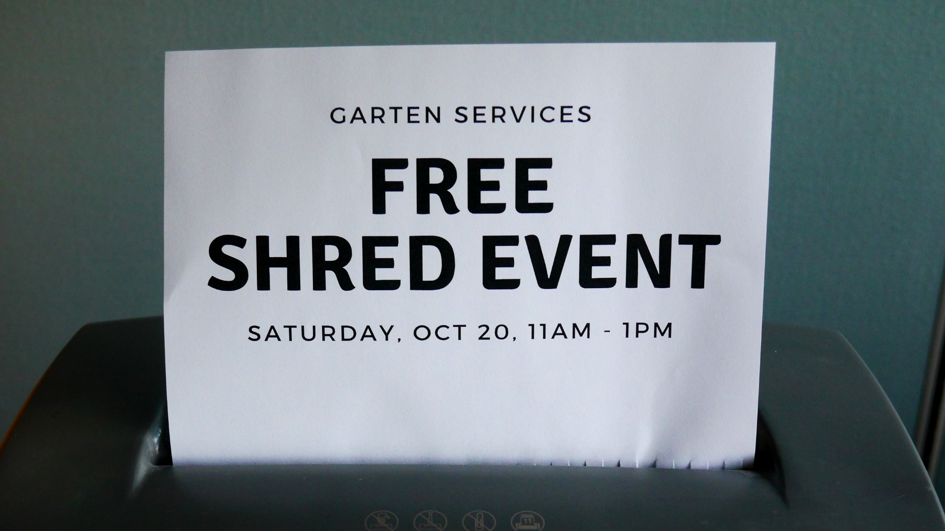 Free Shred Event, Saturday, Oct 20, 11am - 1pm