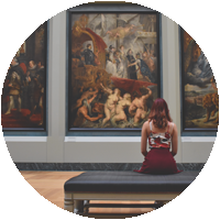 Girl in art museum