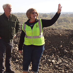 tour group at Coffin Butte Landfill