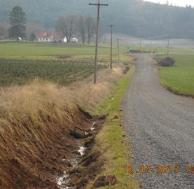 gravel road and ditch