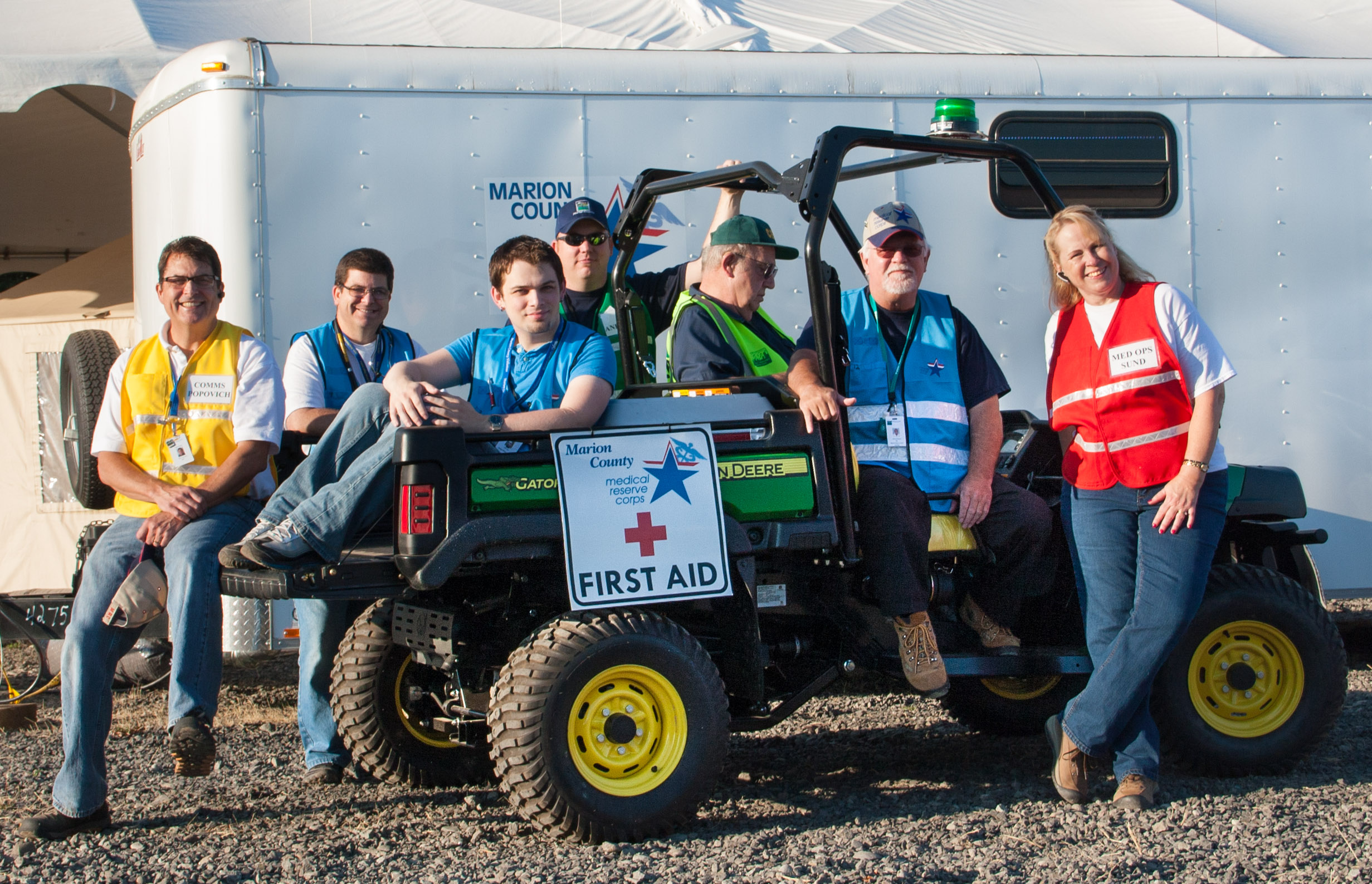 Medical Reserve Corps members on First Aid ATV