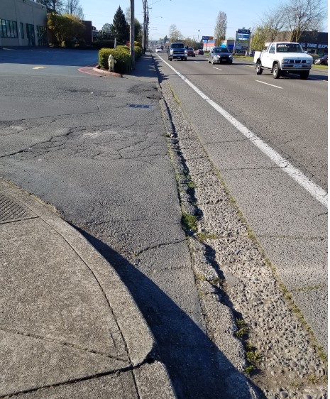 Broken curb and gutter