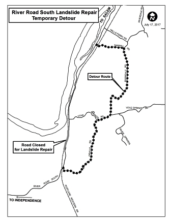 River Road South Will Be Closed for Emergency Landslide Repairs