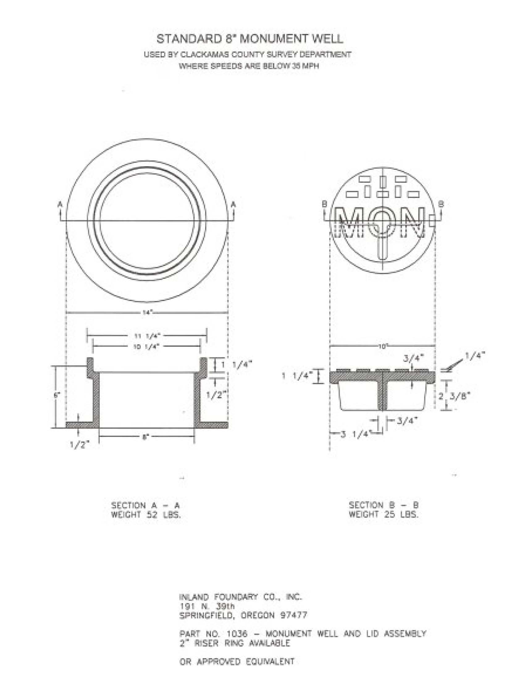 standard 8' monument well