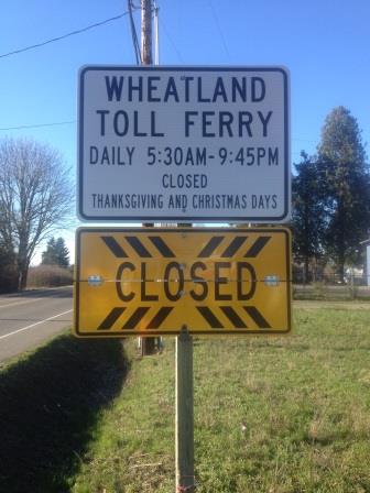 Wheatland Ferry Closed for Inspection and Maintenance