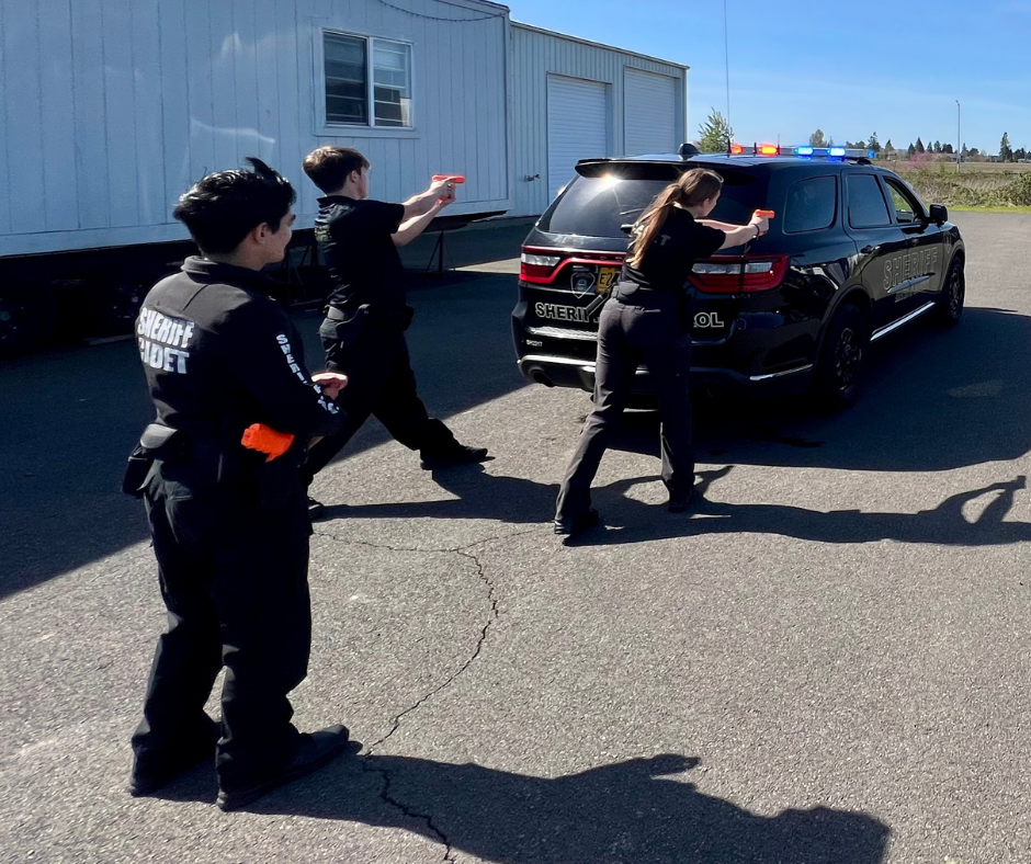 a group of cadets practicing