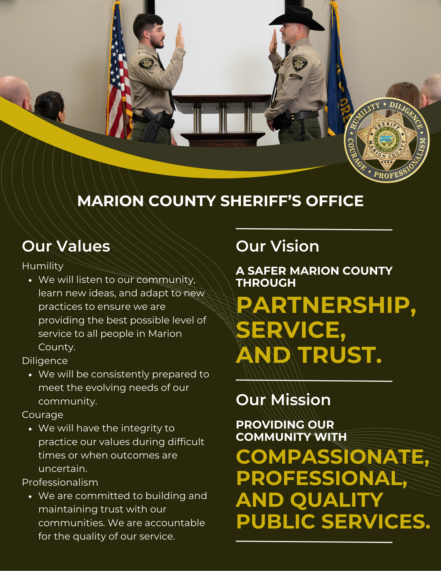 Marion County Sheriff's Office Mission, Values, and Vision